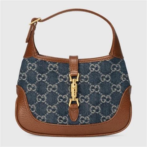 mini jackie gucci jeans|Gucci Jackie small shoulder bag in blue denim .